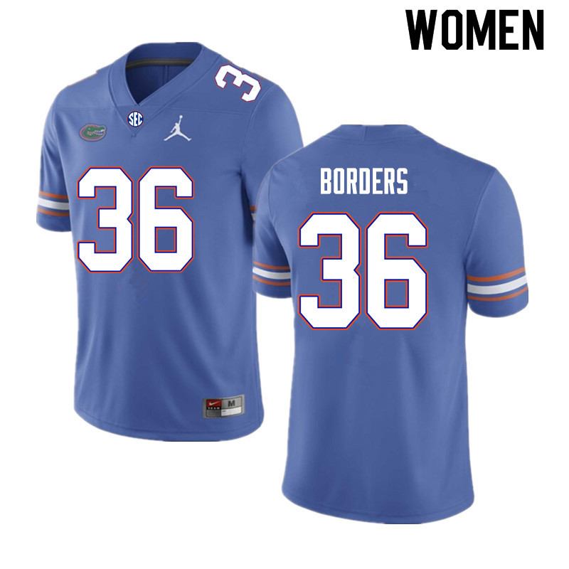 Women #36 Chief Borders Florida Gators College Football Jerseys Sale-Royal - Click Image to Close